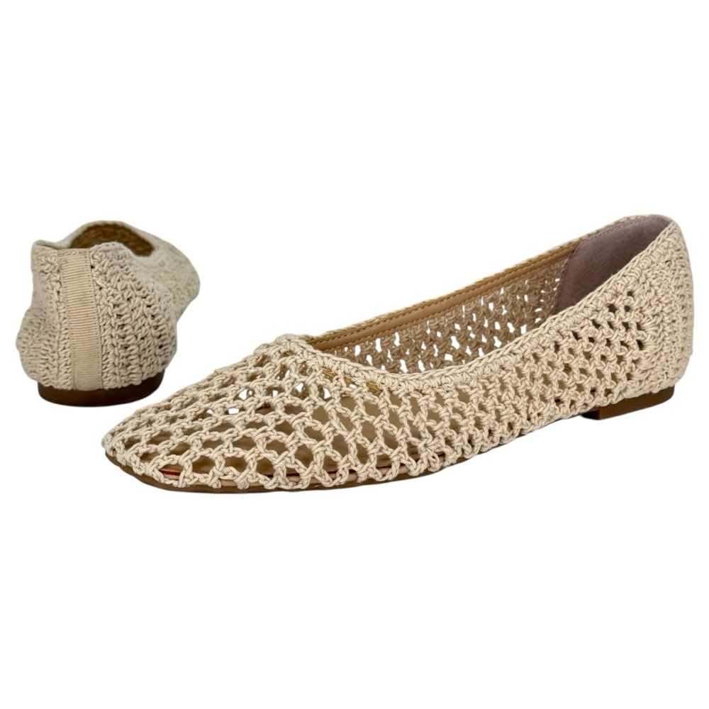 On 34th Naomie Cream Crotchet Breathable Womens Flats Size 5.5M - Picture 8 of 12
